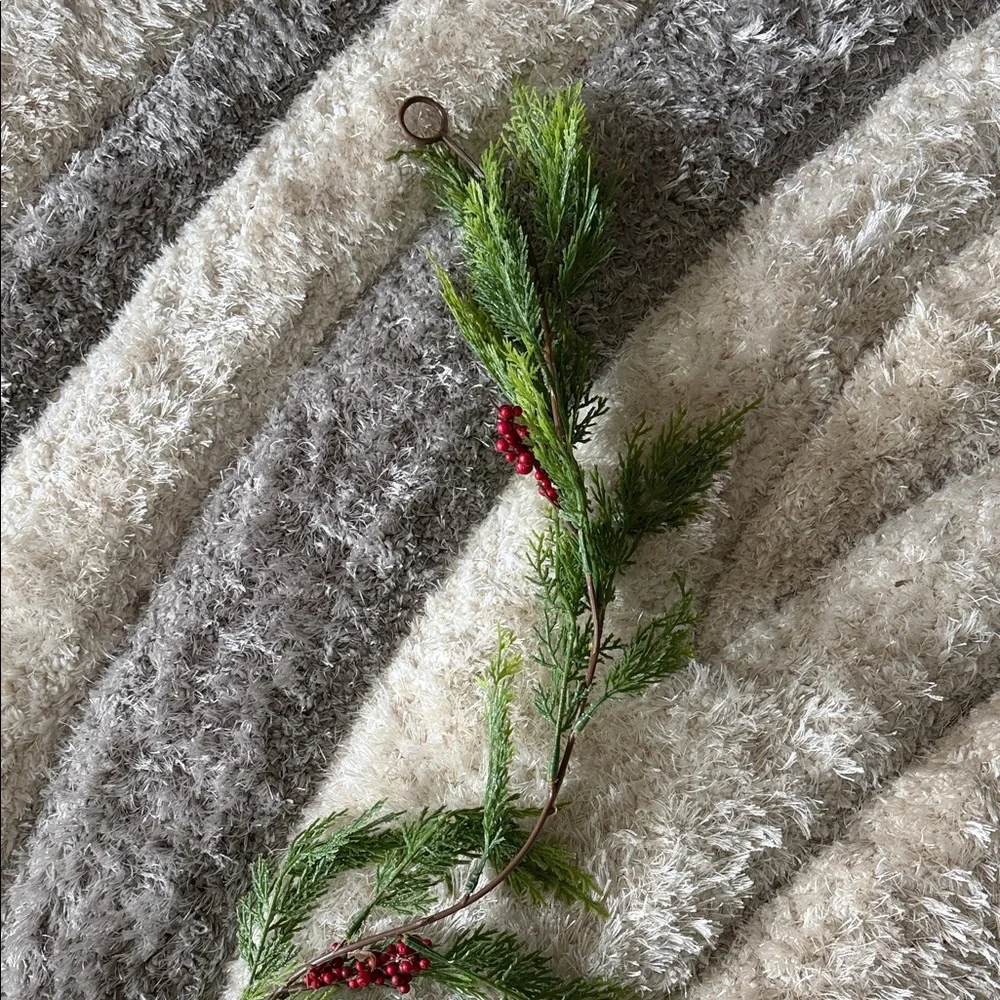 Pine Garland with Red Berry Accents